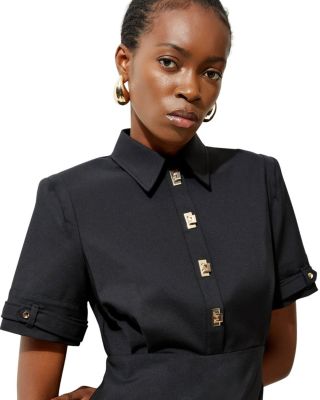  Techno Shirt Dress with Gold Hardware
