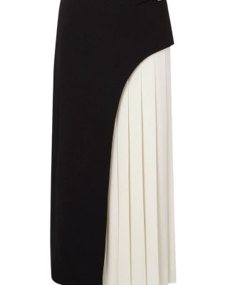  Tailored Buckle Detail Midi Skirt