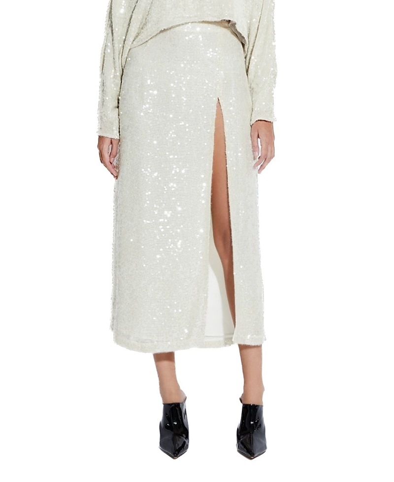 Lapointe Sequin Viscose Slit Skirt