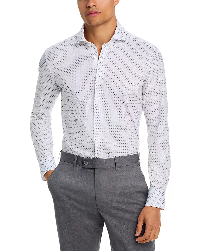 Boss Hank Performance Spread Collar Slim Fit Button Down Shirt