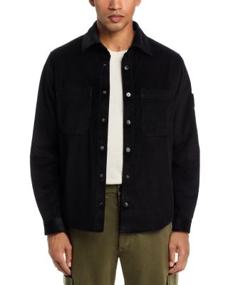 Cotton Micro Corduroy Snap Front Overshirt
