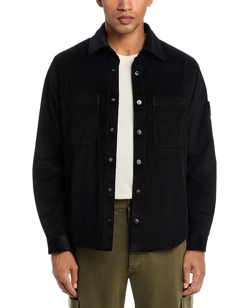 Stone Island Cotton Micro Corduroy Snap Front Overshirt