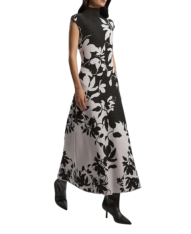 Karen Millen Jacquard Floral Knitted Maxi Dress