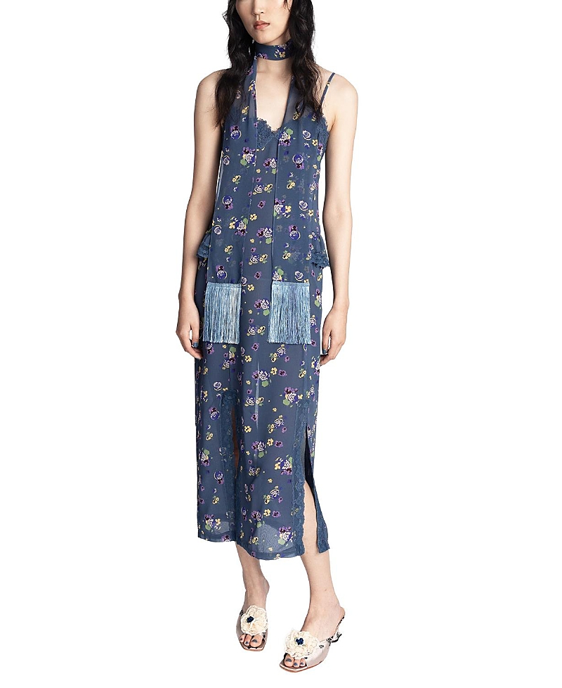 Anna Sui Night Blooming Chiffon Slip Dress
