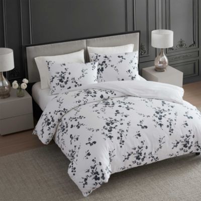 Noir Bouquet Cotton 3 Piece Comforter Set, King