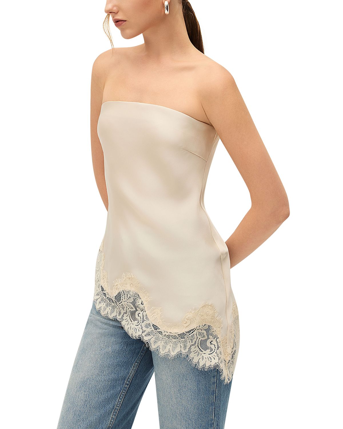 Elodie The Label Lacey Strapless Top