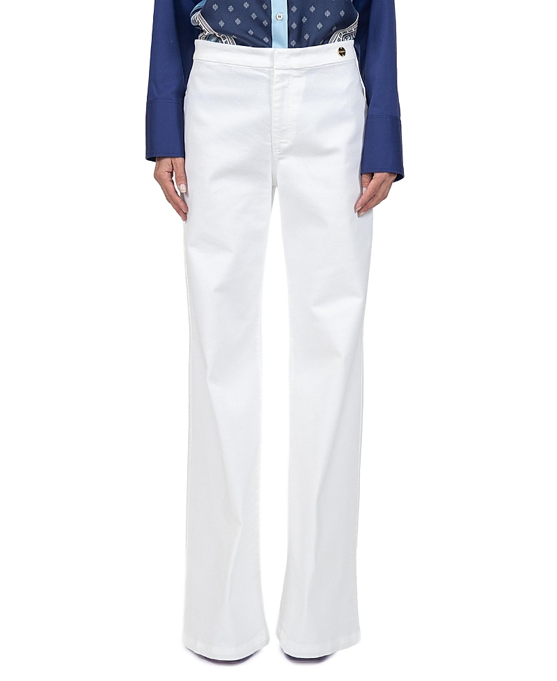 Callas Milano Jane High Waist Flare Twill Jeans in White
