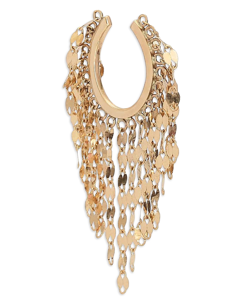 Lana 14K Yellow Gold Cascading Chain Single Ear Cuff