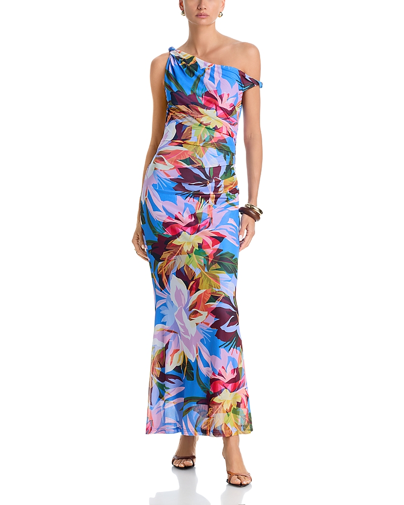 Aqua Mesh Strapless Maxi Dress - Exclusive