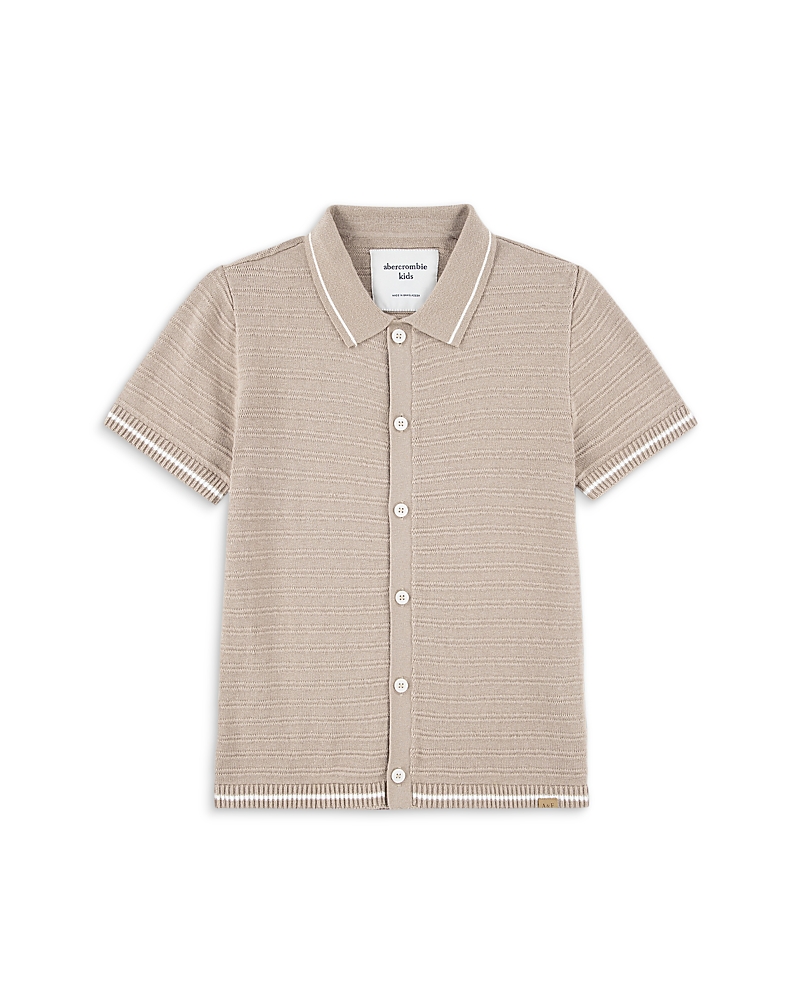 abercrombie kids Boys' Short Sleeved Button Up Dress Shirt - Big Kid