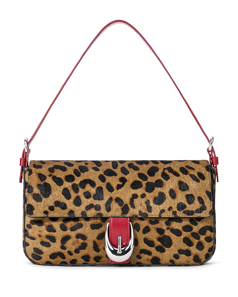 Staud Harlow Cheetah Print Calf Hair Shoulder Bag