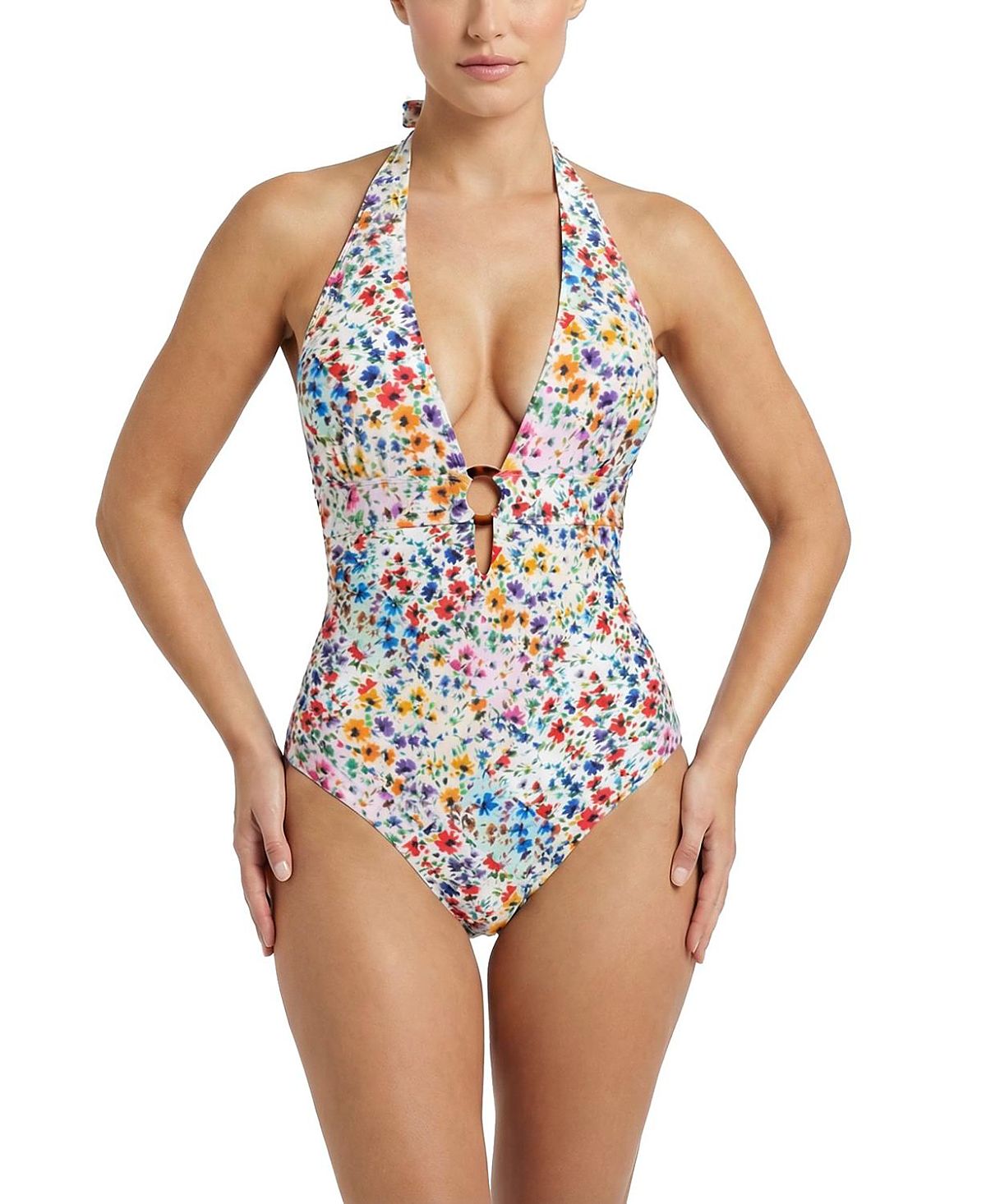 Change of Scenery Gabrielle Ring Halter One-Piece Swimsuit