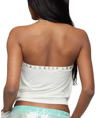 Giana Iridescent Strapless Cowl Neck Top