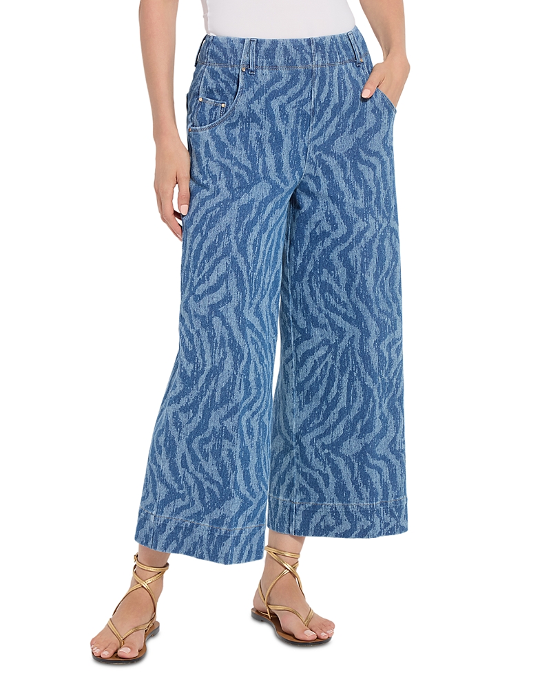 Lysse Leo High Rise Cropped Wide Leg Jeans in Current Ripples