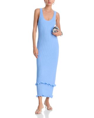 double layer knit dress Aqua - Exclusive - Sky Blue Womens dresses