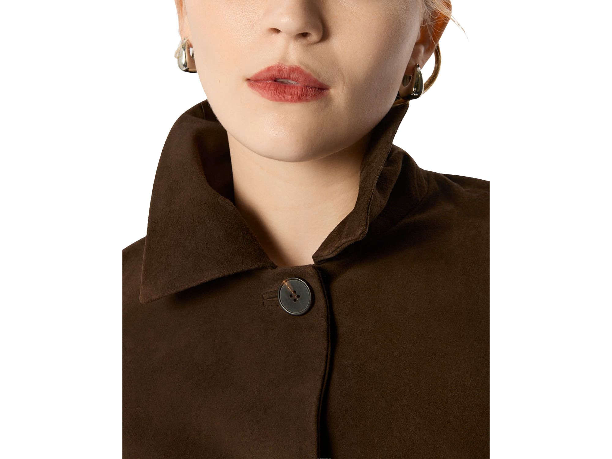 Button Cropped Suede Jacket — Image 5