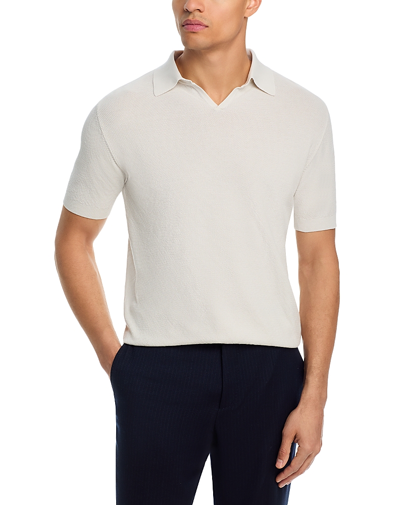 Boglioli Garment Dye Pique Knit Johnny Collar Polo