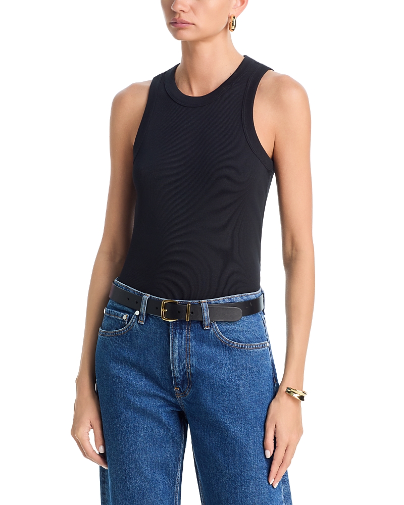 Veronica Beard Jordyn Cropped Tank Top In Black