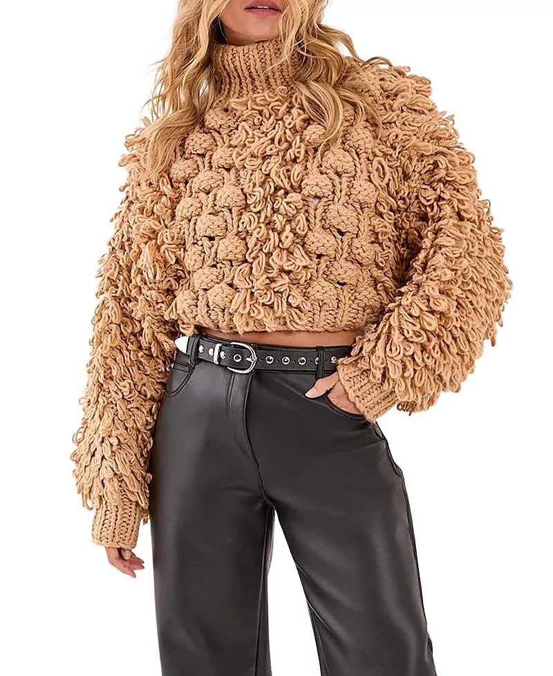 Nasty Gal High Neck Cropped Sweater