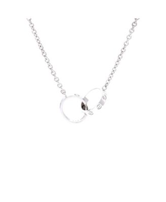  Love Interlocking Necklace 18K White Gold, 17.25"
