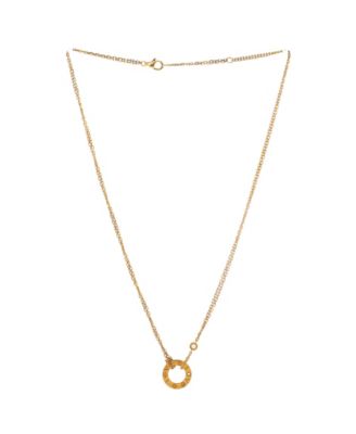  2 Diamonds Love Pendant Necklace 18K Gold and Diamonds, 16"