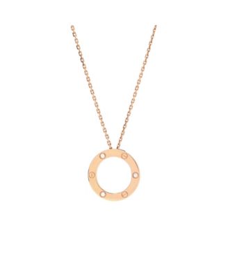  3 Diamonds Love Pendant Necklace 18K Rose Gold and Diamonds, 18.5"