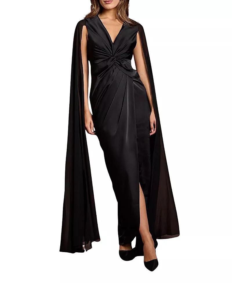 Coast Satin Cape Sleeve Maxi Dress