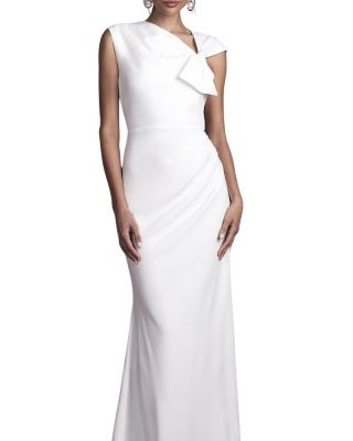 Bow Detail Crepe Wedding Dress