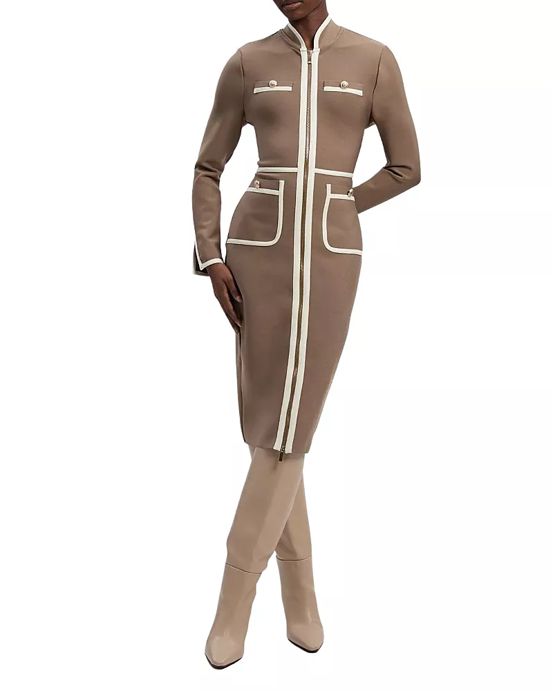Karen Millen Bandage Military Piping Midi Dress