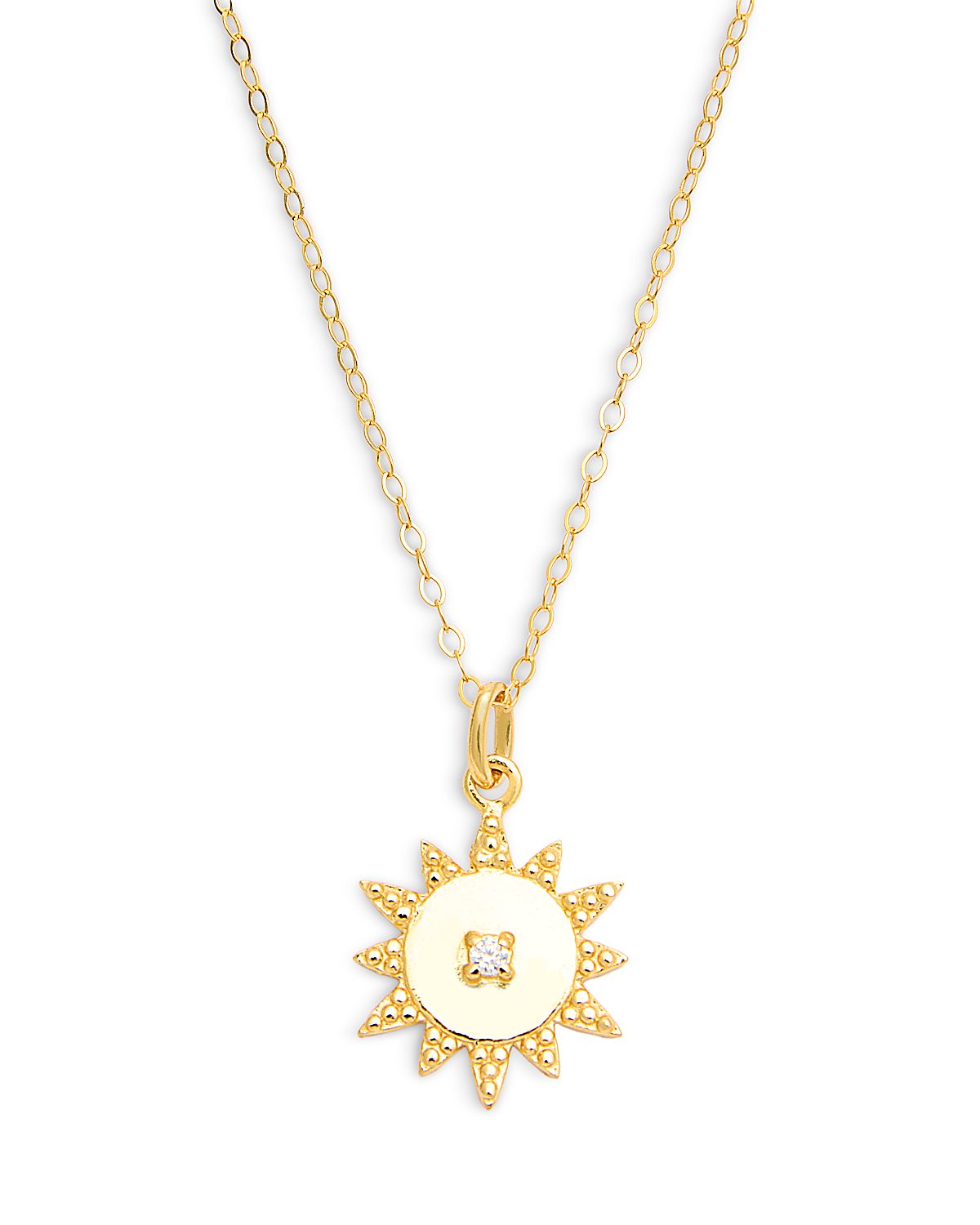 Aqua Sun Pendant Necklace, 15-17 - Exclusive