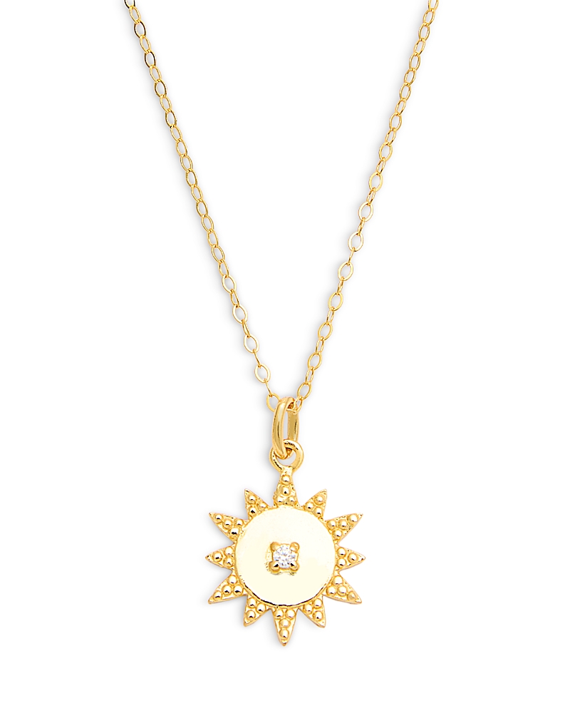 Aqua Sun Pendant Necklace, 15-17 - Exclusive