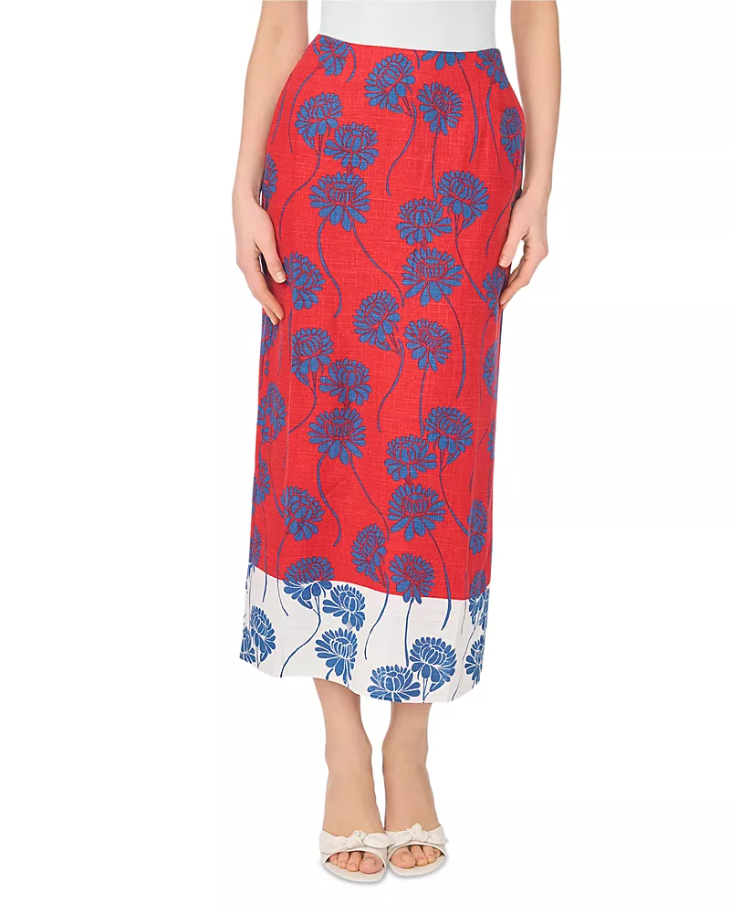 1.state Printed Column Skirt
