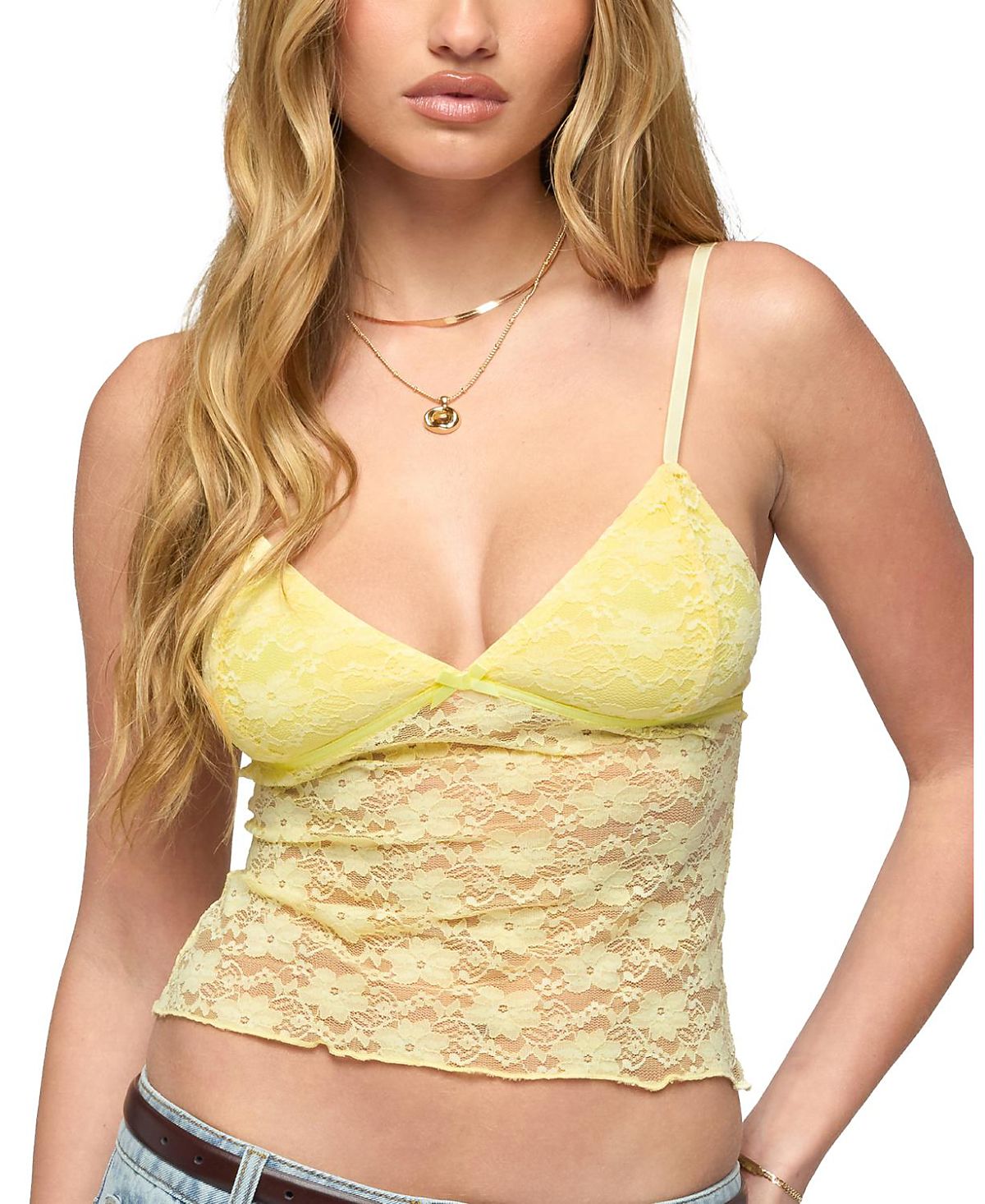 Edikted Eira Sheer Lace Tank Top