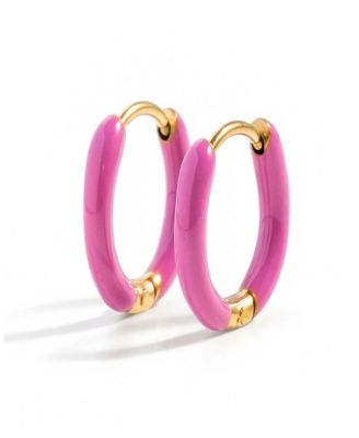  Girl's Enamel Hoop Earring