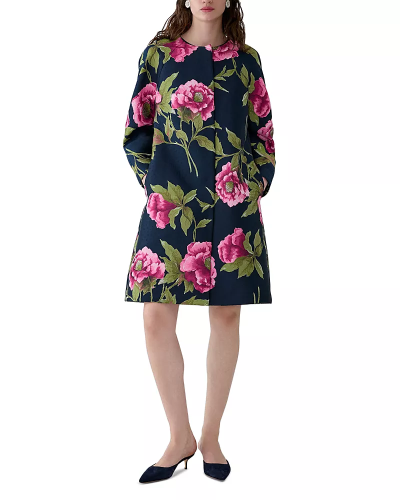 Carolina Herrera Collarless Cocoon Coat