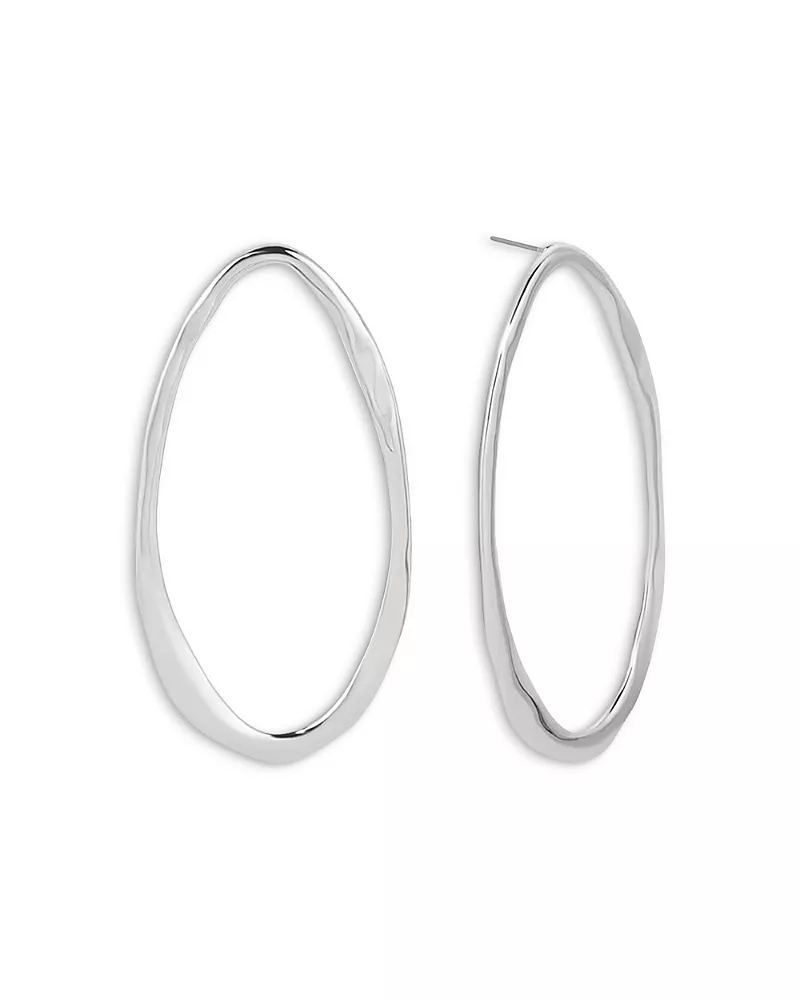 Ettika Hammered Large Oval Drop Earrings