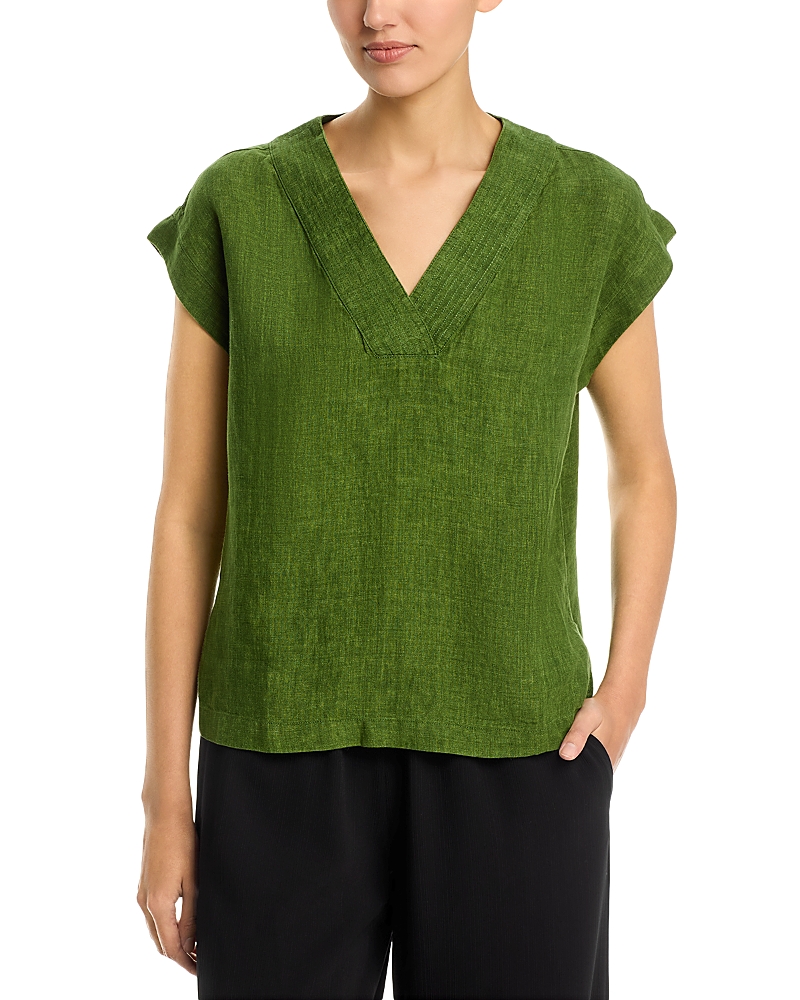 Eileen Fisher Linen V-Neck Top