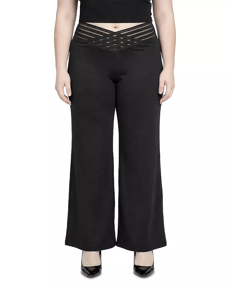 standards & practices Plus Mesh V Waistband Palazzo Pants