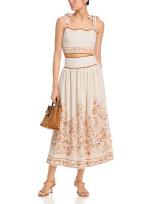 Floral Crop Top & Midi Skirt