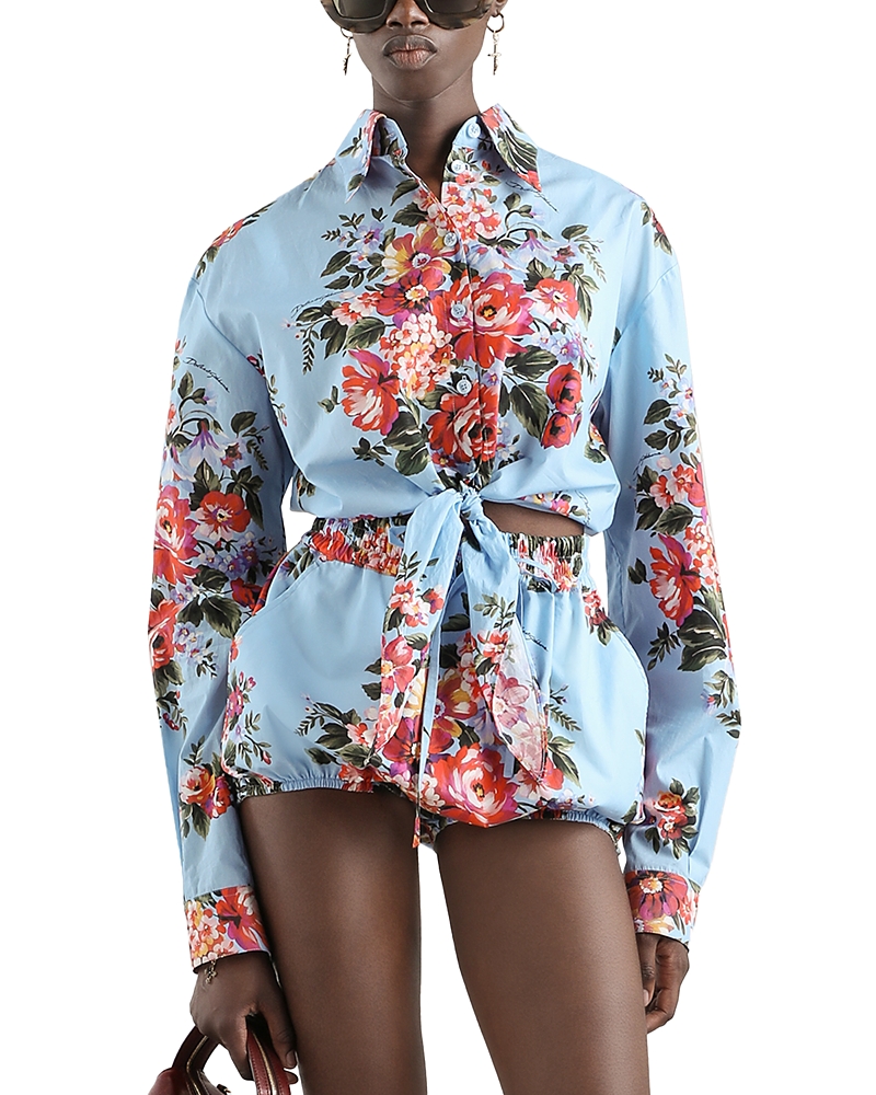 Dolce & Gabbana Flower Bouquet Print Cotton Shirt