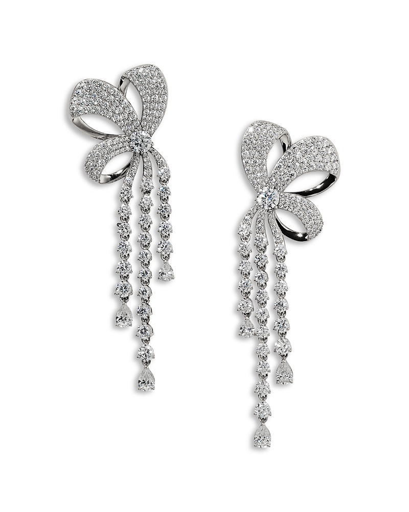 Nadri Eros Crystal Ribbon Chandelier Earrings