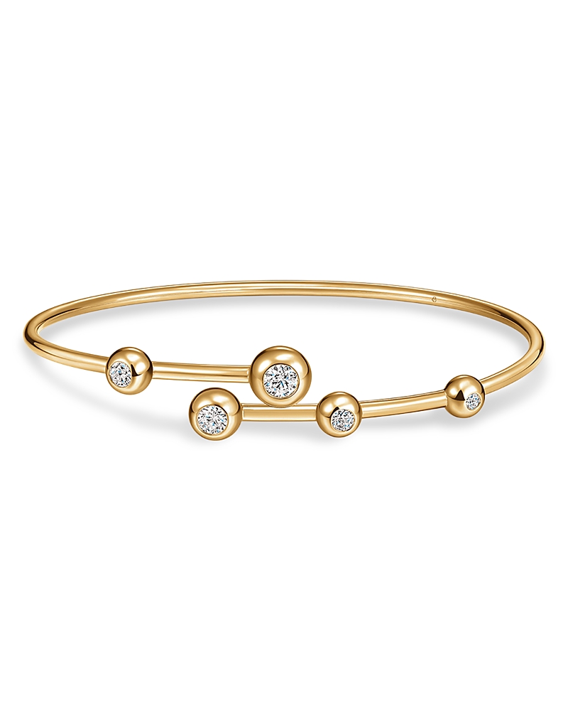 Hearts On Fire 18K Yellow Gold Dream Diamond Bezel Floating Flexi Bangle Bracelet