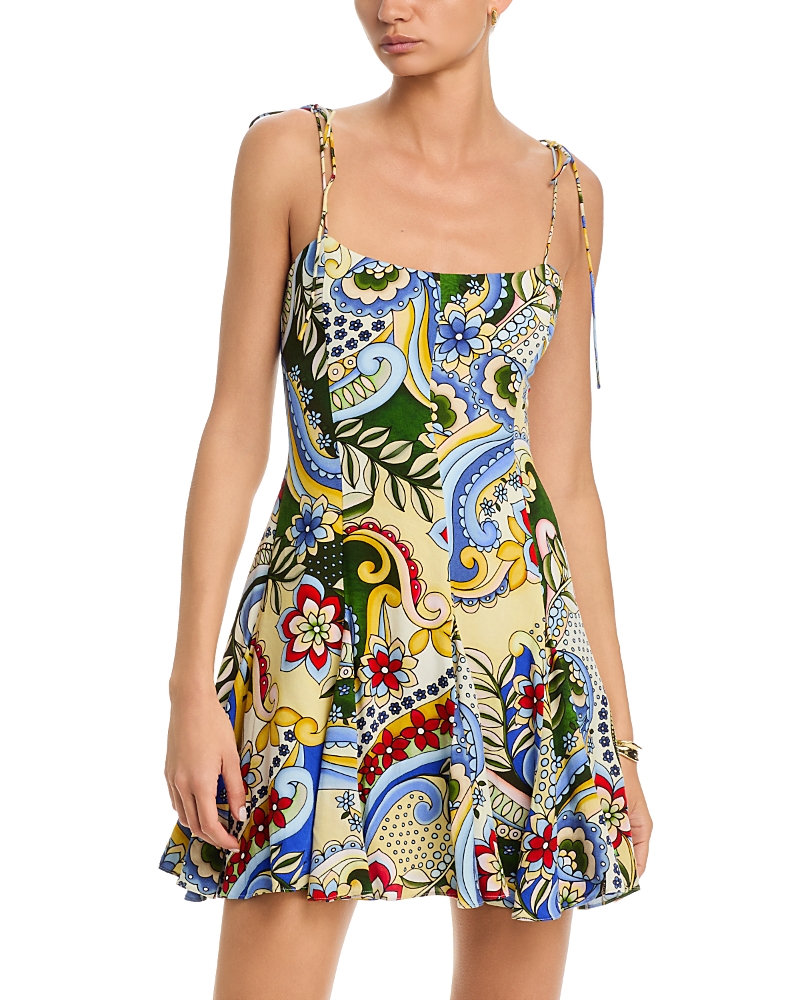 Alice and Olivia Jeanette Tie Shoulder Dress
