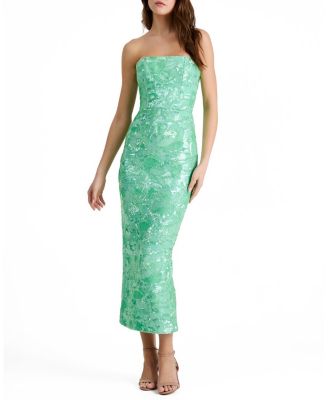  Leslie Sequin Strapless Gown
