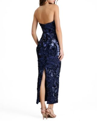  Leslie Sequin Strapless Gown
