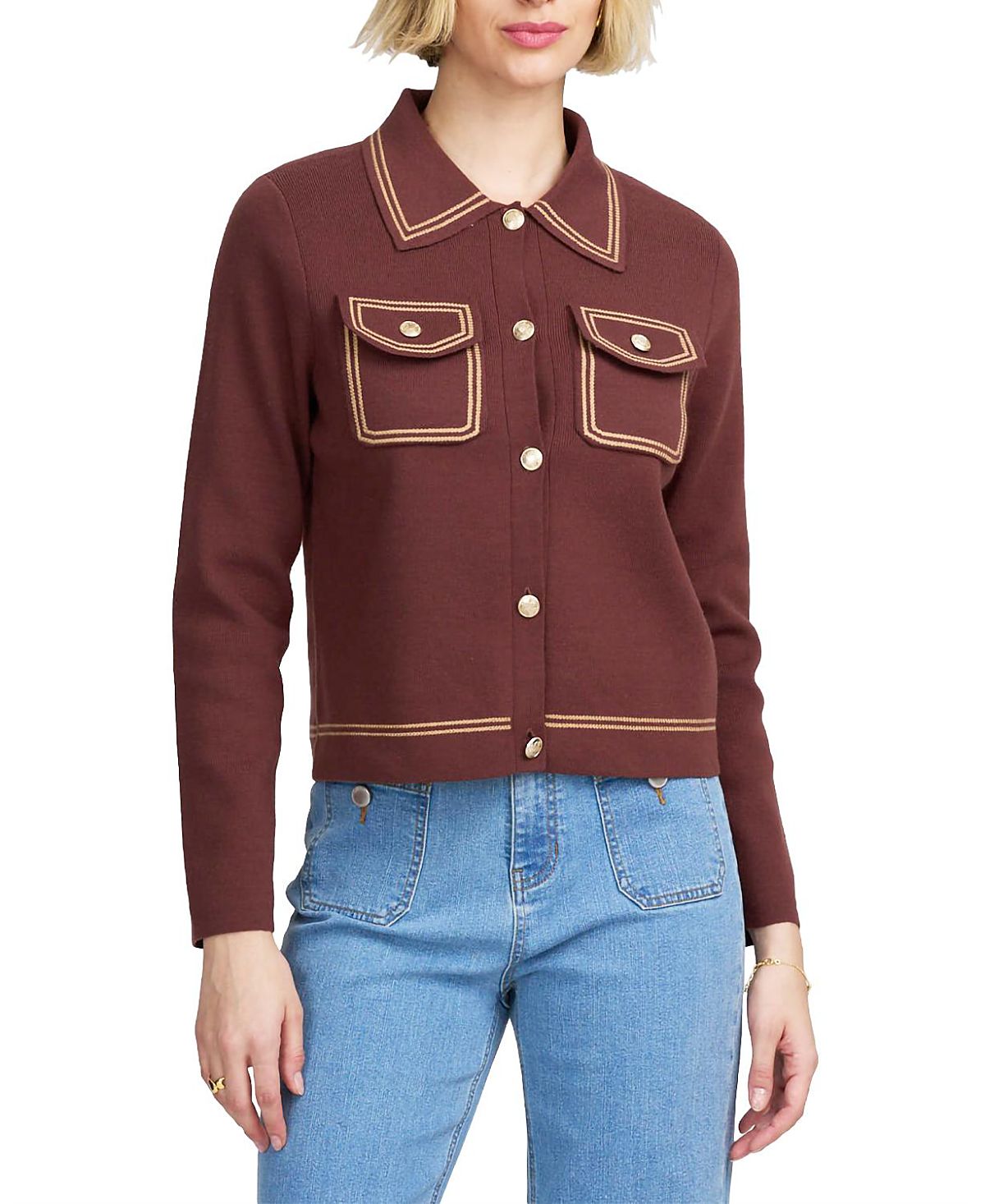 Elle Collection Fine Gauge Western Cardigan