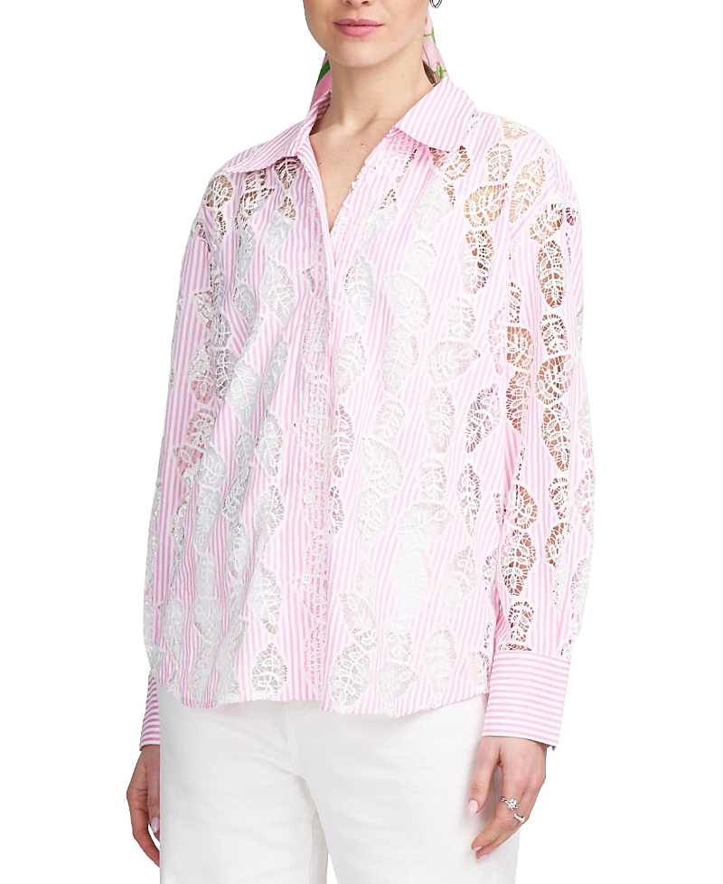 Elle Collection Lace Striped Shirt