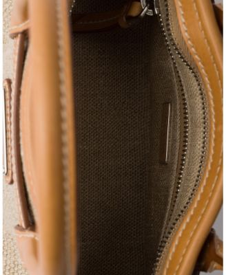 Bonnie Small Linen And Leather Handbag