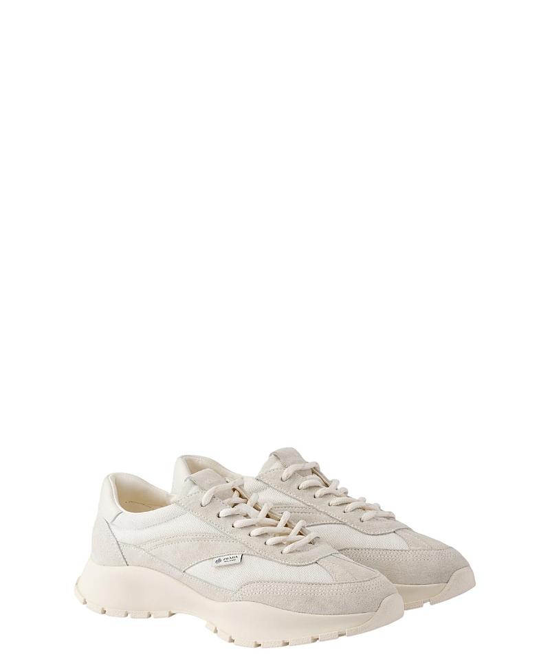 Prada Women's Mesh Fabric And Suede Sneakers
