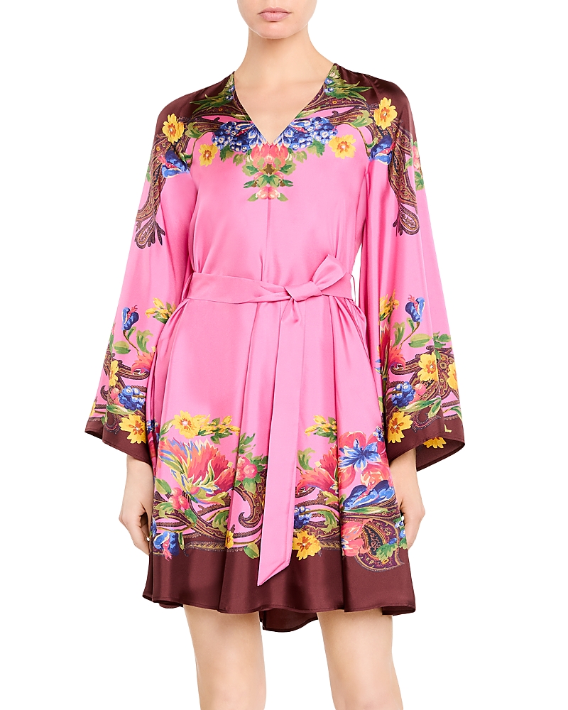 Etro Silk Floral Border Mini Dress